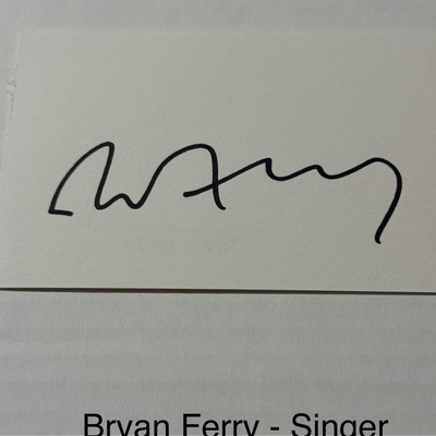Bryan Ferry signed signed card