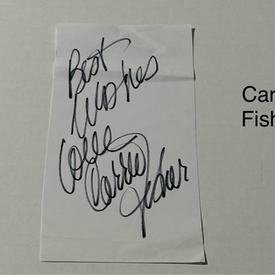 Carrie Fisher signed signed card