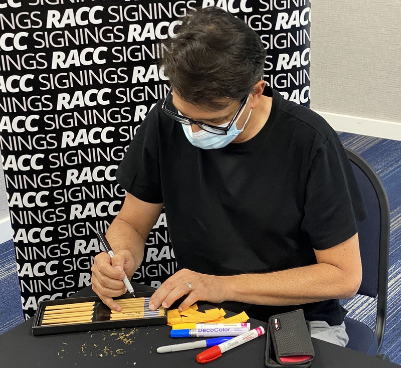 Ralph Macchio Signing Autograph for RACC Autograph Collector Framing History