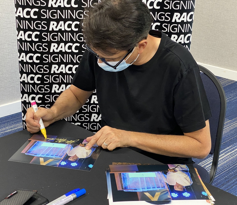 Ralph Macchio Signing Autograph for RACC Autograph Collector Framing History