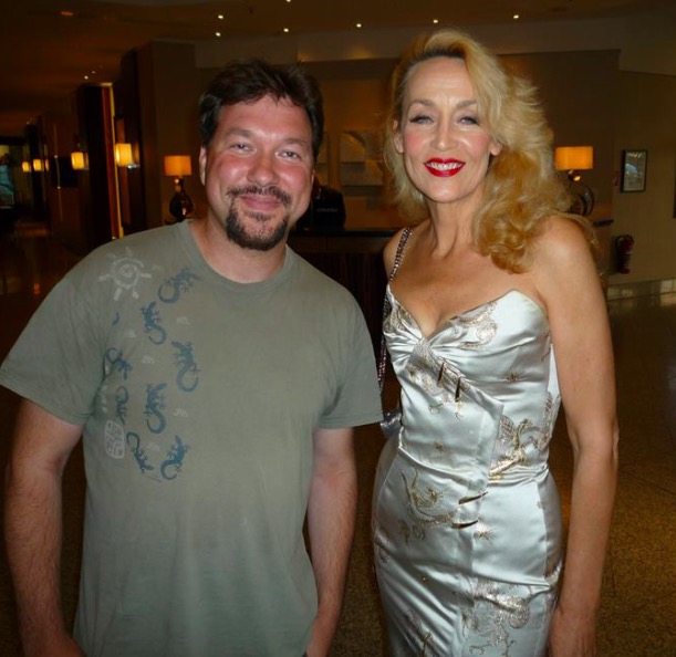 Jerry Hall Photo with RACC Autograph Collector RB-Autogramme Berlin