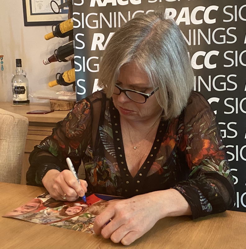 Julie Dawn Cole Signing Autograph for RACC Autograph Collector Framing History