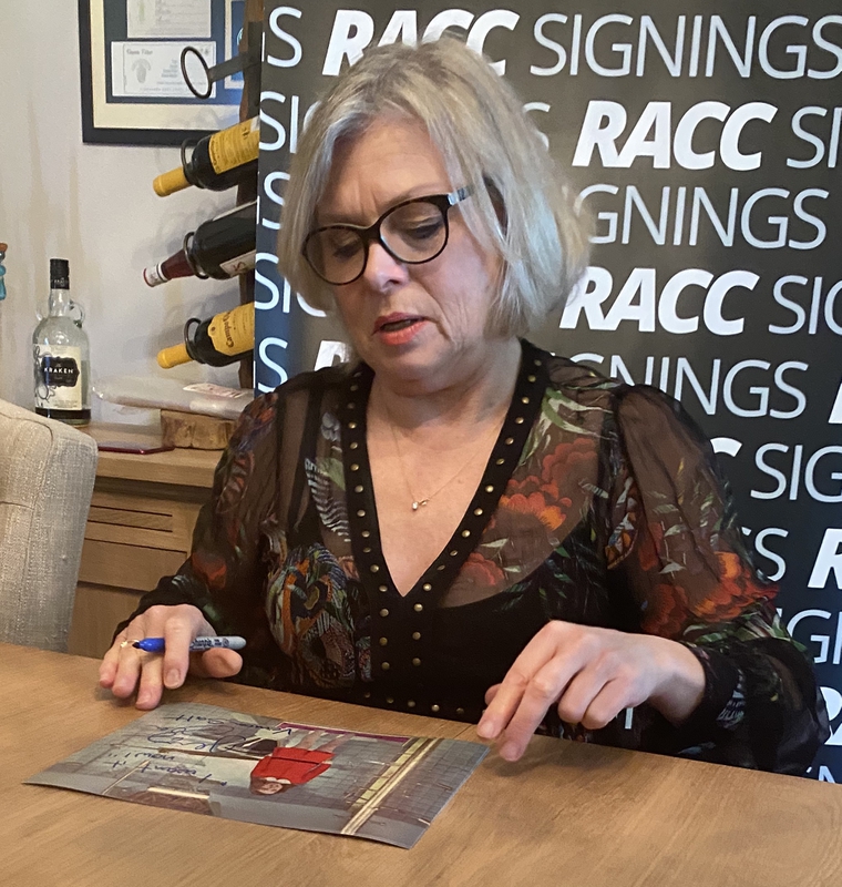 Julie Dawn Cole Signing Autograph for RACC Autograph Collector Framing History