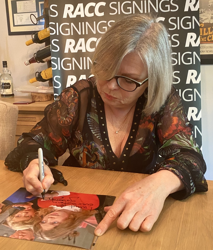 Julie Dawn Cole Signing Autograph for RACC Autograph Collector Framing History