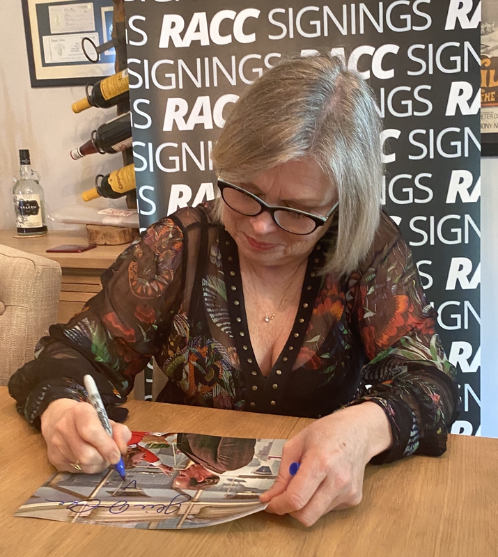 Julie Dawn Cole Signing Autograph for RACC Autograph Collector Framing History