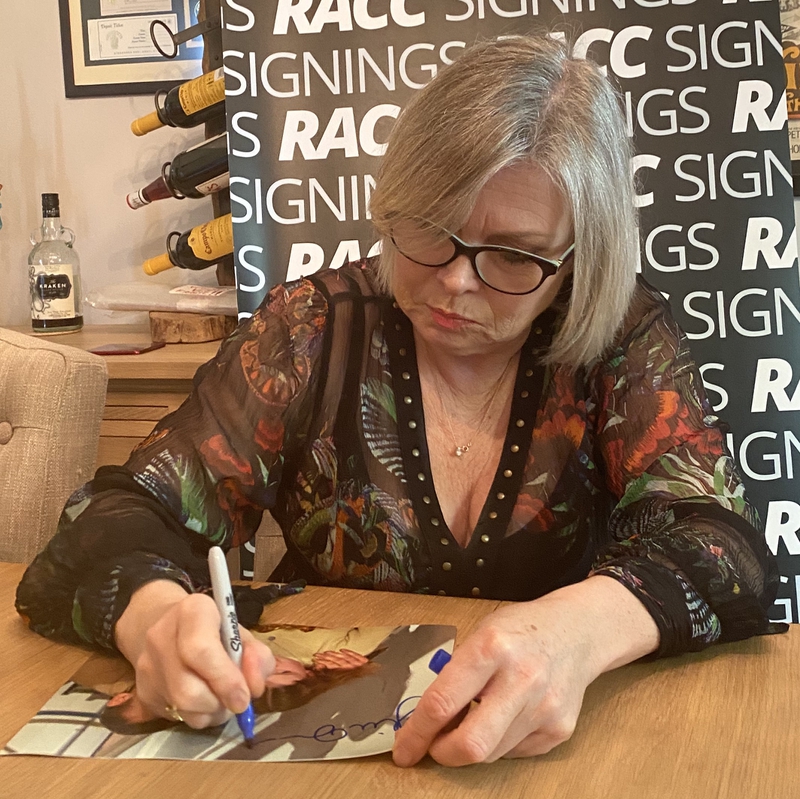 Julie Dawn Cole Signing Autograph for RACC Autograph Collector Framing History