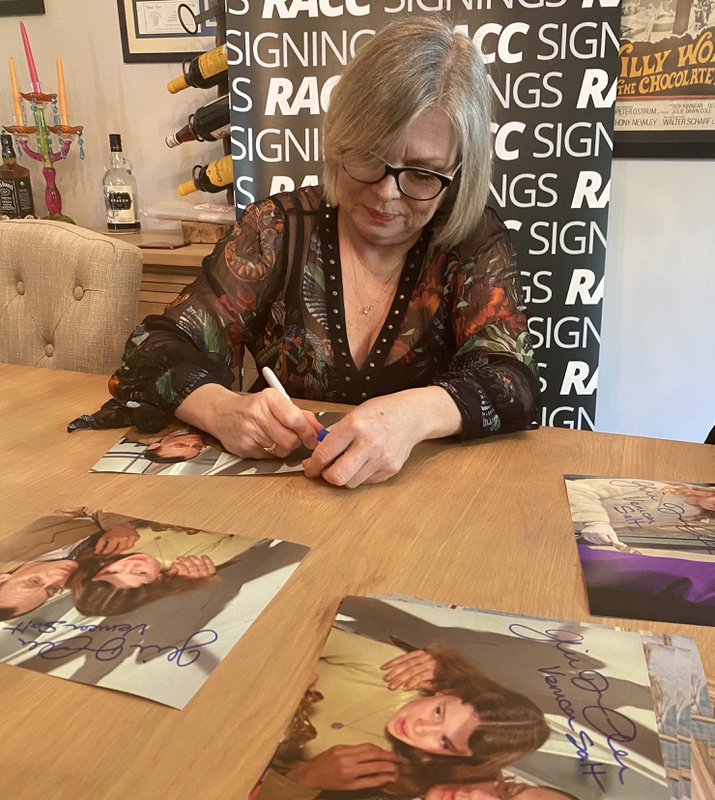 Julie Dawn Cole Signing Autograph for RACC Autograph Collector Framing History