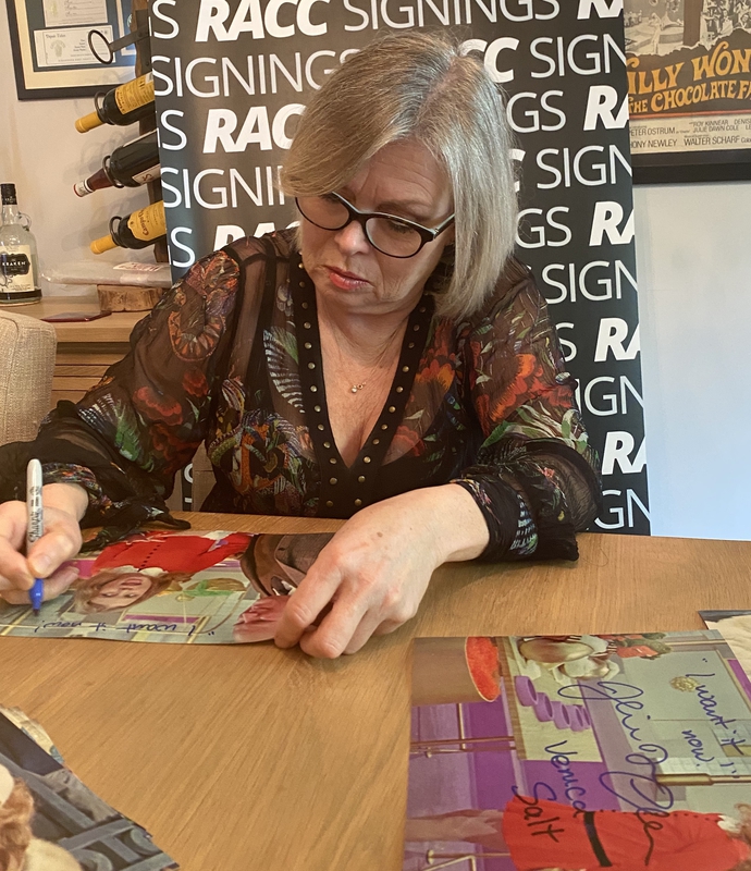 Julie Dawn Cole Signing Autograph for RACC Autograph Collector Framing History