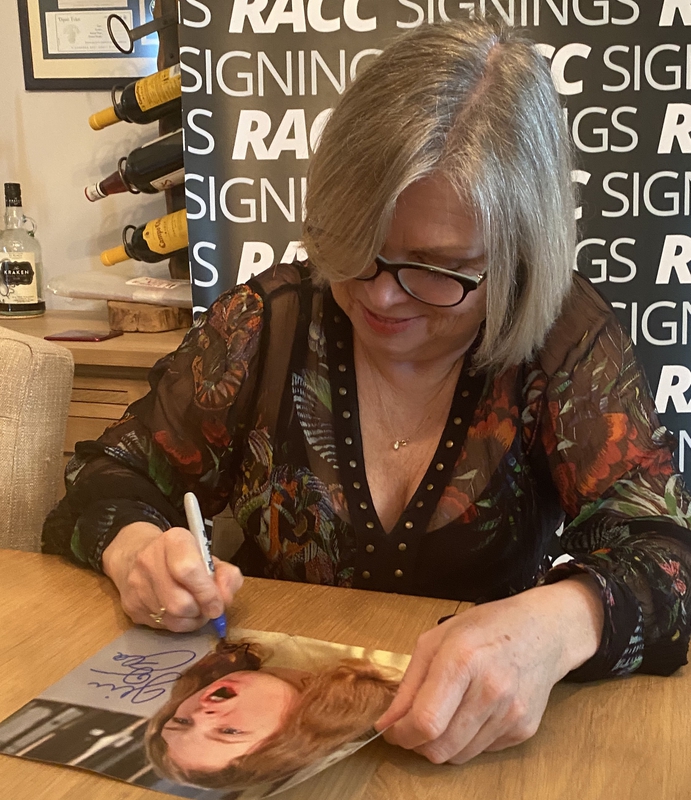 Julie Dawn Cole Signing Autograph for RACC Autograph Collector Framing History