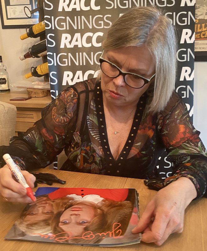 Julie Dawn Cole Signing Autograph for RACC Autograph Collector Framing History