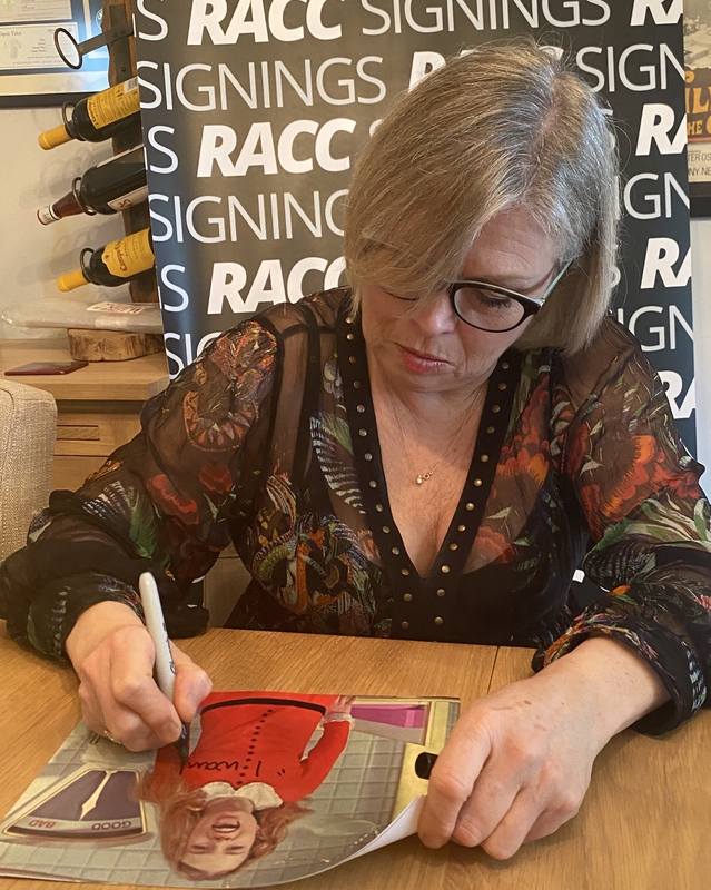 Julie Dawn Cole Signing Autograph for RACC Autograph Collector Framing History