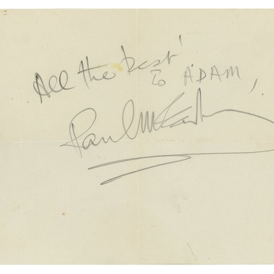 All the best! To ADAM’ Paul McCartney